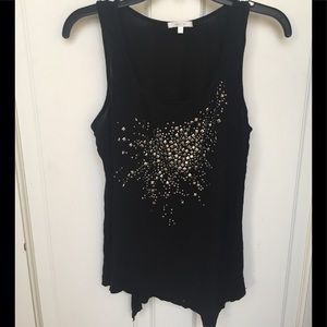 Matty M top rayon blouse has silver decoration size M